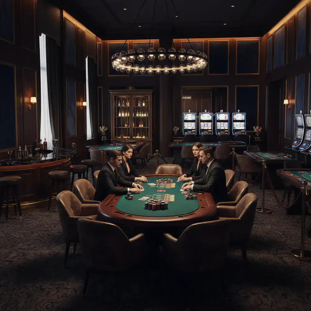 Exclusive poker room and high-limit gaming area