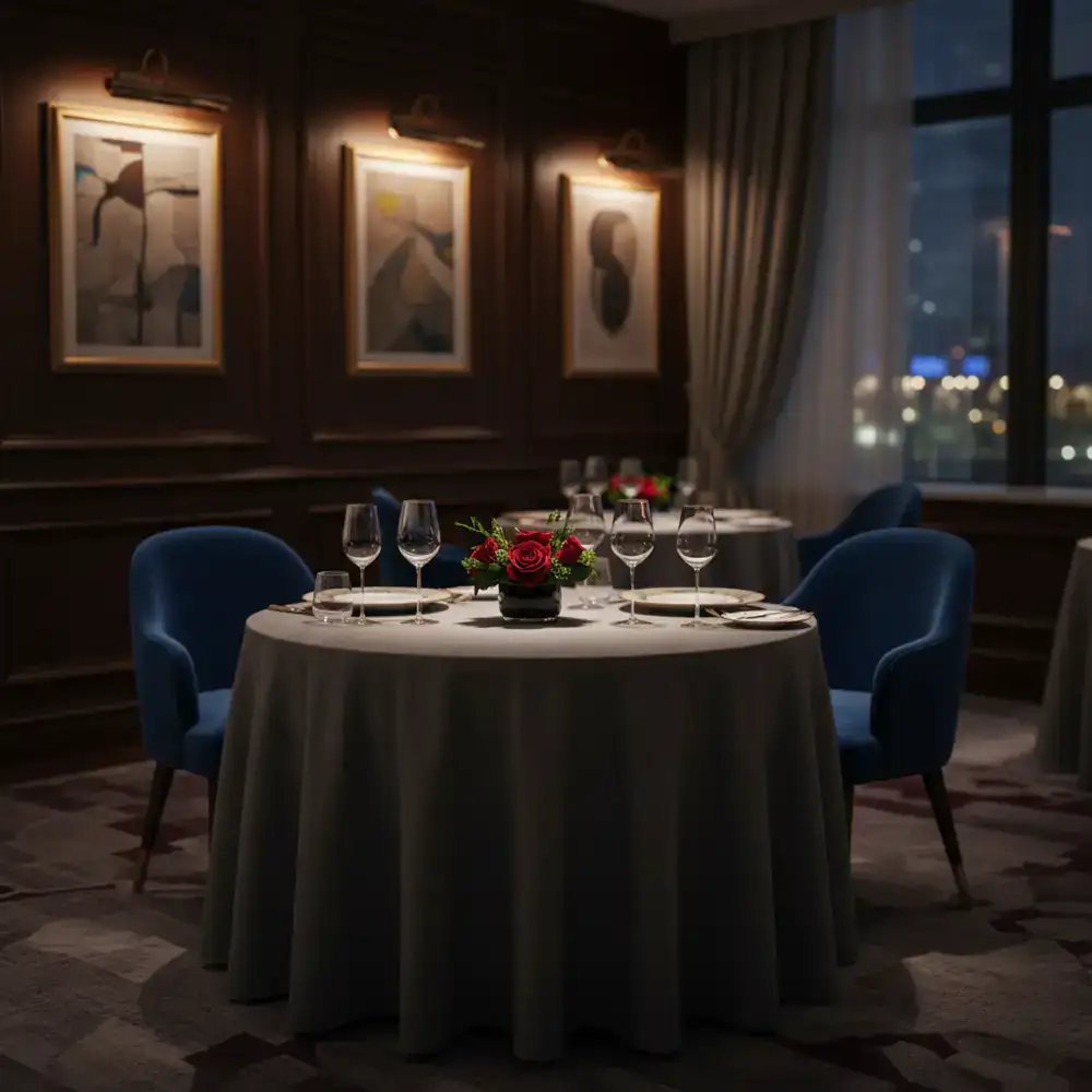Fine dining restaurant setting