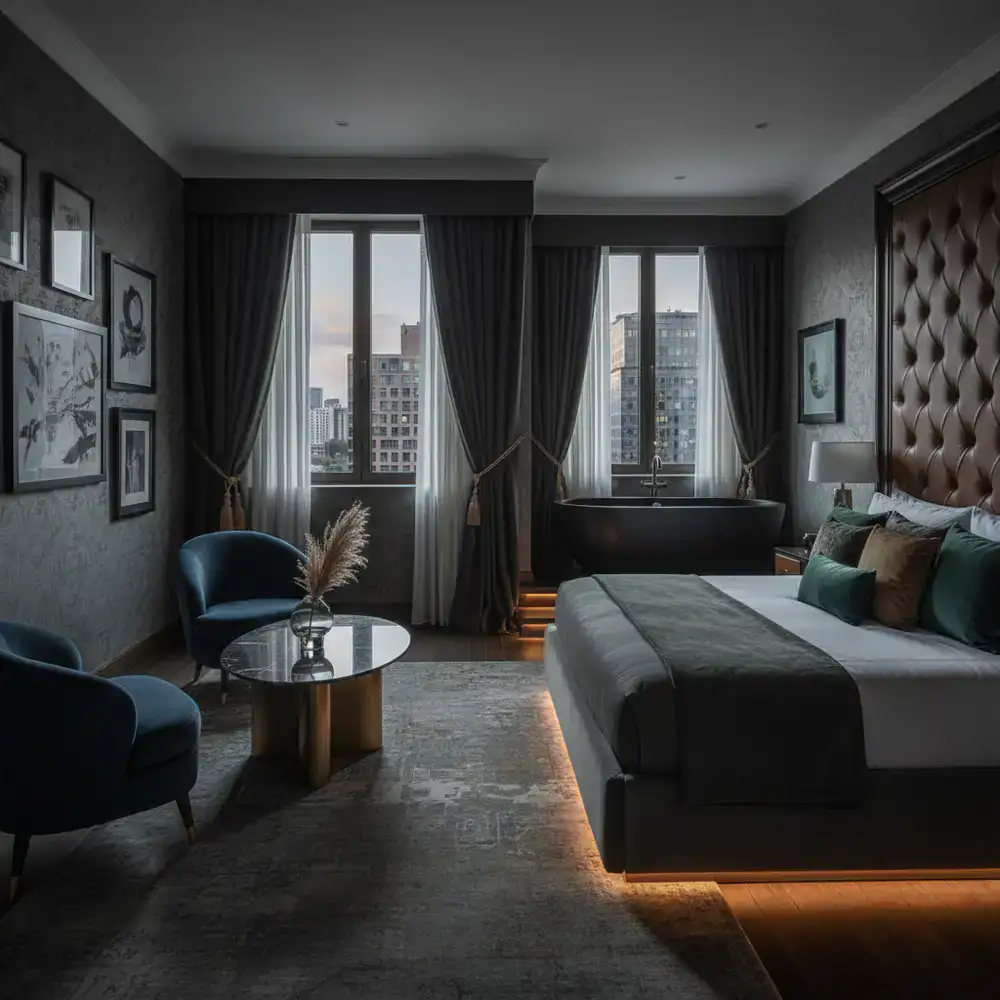 Luxury hotel suite interior